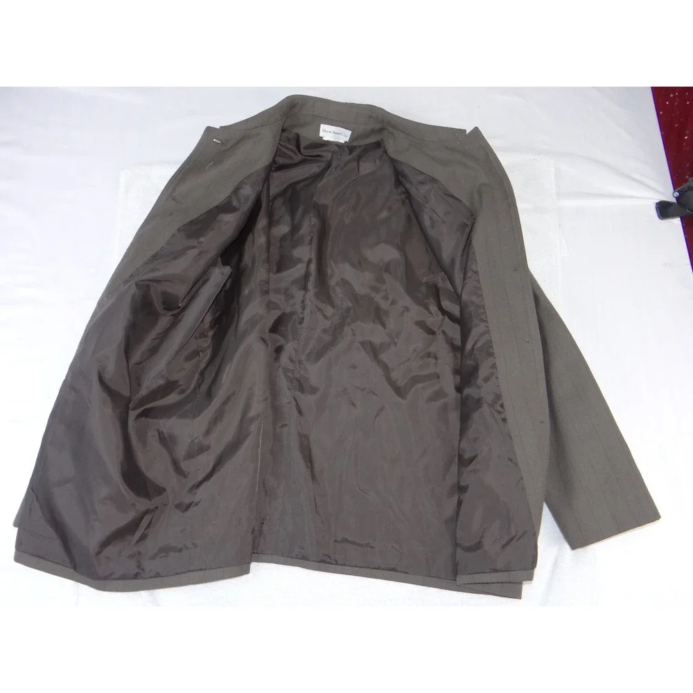 Stafford Mens Brown Pinstripe Two Button Blazer Sport Coat Jacket Regular 3912